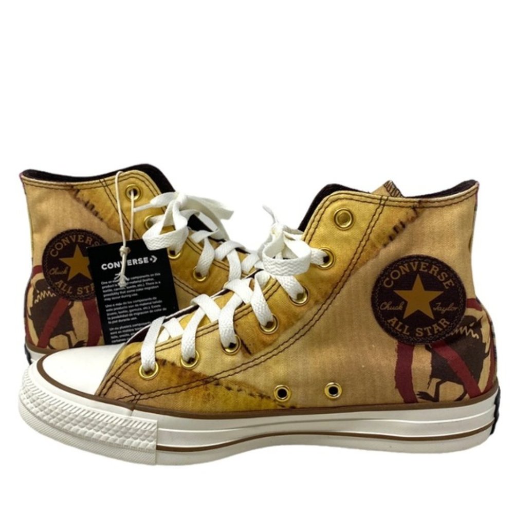 Converse Ctas High Sneakers Women Light Brown Canvas Skate Custom A05960C-LBWWB - Picture 3 of 10